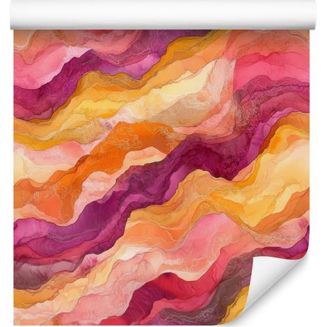 Papier peint à motifs pêche, corail et rose pour salon et chambre 50x1000 cm (1/5)