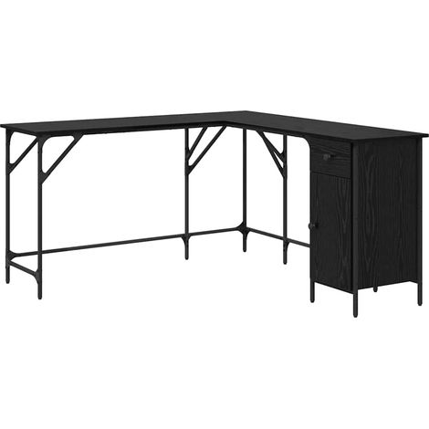 Maison Exclusive - Scrivania Rovere Nero 141 x 141 x 75 cm Legno multistrato