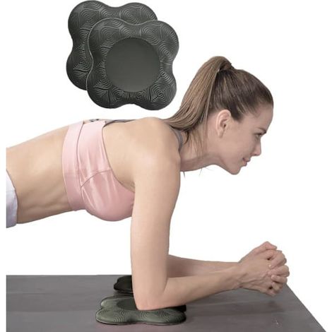Lot de 2 genouillères de yoga extra épaisses, accessoires et protections pour genoux et coudes pour femmes et hommes, tapis de yoga antidérapants noirs. (1/4)