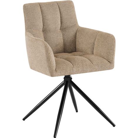 Chaise de salle à manger Jonah Tissu Marron clair (1/5)
