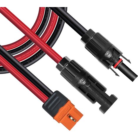 Câble de charge solaire Connecteur solaire vers XT60i Adaptateur Connecteur de panneau solaire Câble 12AWG XT60i-F Compatible pour DELTA générateur solaire Centrales portables (3M) (1/5)