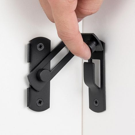Verrou pour porte coulissante – Acier inoxydable – Angle de 90° – Fermeture à crochet – Résistant à la coupe (1/3)