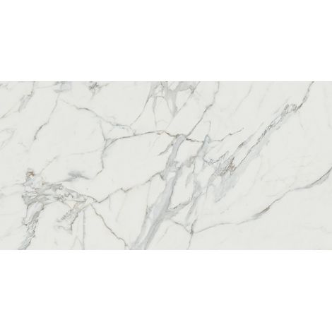Carrelage effet Marbre Blanc Calacatta Extra 150x75x0,9 cm Mat Clarenza - Sol et mur intérieur (vendu par carton de 2,25 m²) - RO'MA CARRELAGE