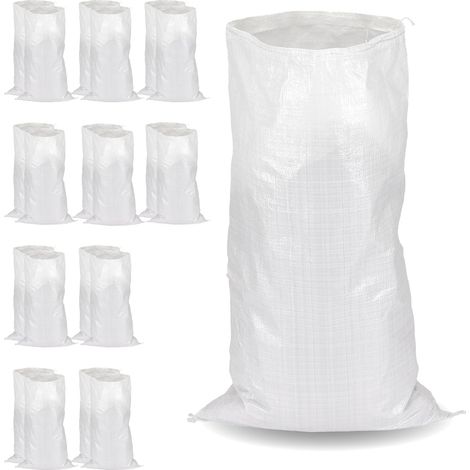 Lot de 20 sacs à Gravats 55 x 95 cm, Polypropylène Tissé résistant, 55 kg, réutilisable pour Gravats, Déchets Verts, sable, Terre et jardin (1/5)