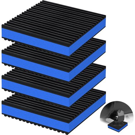 Ensemble de 4 amortisseurs pour machines à laver, dimensions 4 x 4 x 7/8 pouces, coussinets insonorisants et amortisseurs de vibrations, en matériau EVA, adaptés aux compresseurs d'air, climatiseurs, (1/5)