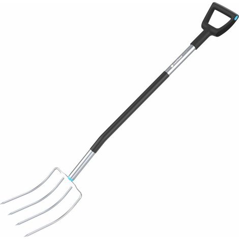 Horquilla agrícola larga, Cellfast, modelo 40-021, ideal para aflojar y esparcir compost, heno y paja, mango ergonómico, fibra de vidrio, dientes de acero de alta calidad