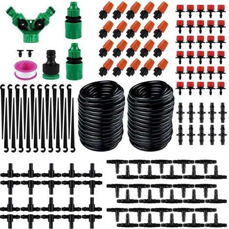 ALLIANDISKit d'irrigation goutte à goutte, kit d'irrigation micro goutte à goutte 30 m système d'irrigation de jardin système d'irrigation automatique à micro débit pour jardin pelouse plantes paysage (1/4)