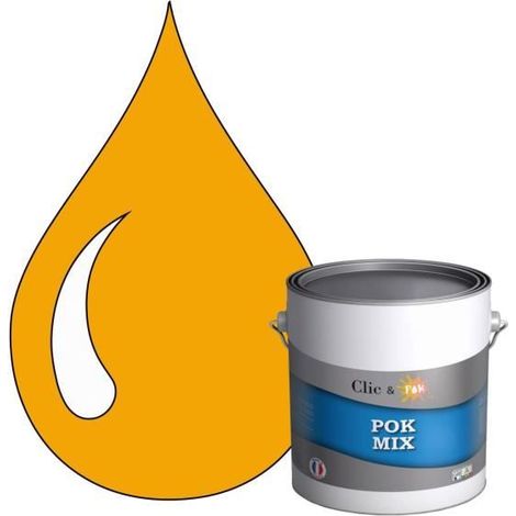 Peinture d'Accroche et Finition 2 en 1 - POK - POK MIX Jaune - Acrylique Satinée - 3L - RAL 1033 (1/4)
