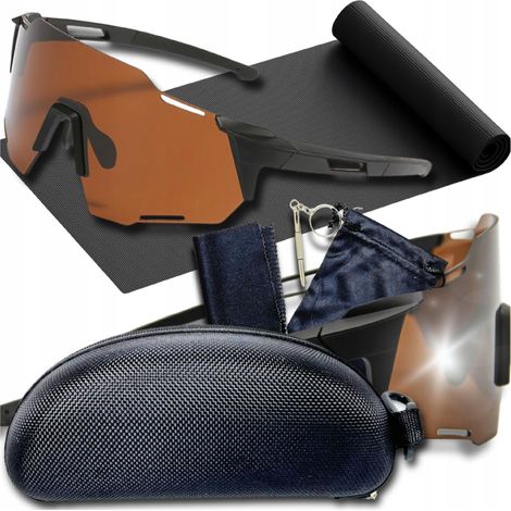 Gafas deportivas marrones UV400 para esqu铆 y snowboard, ligeras para las pistas + estuche.