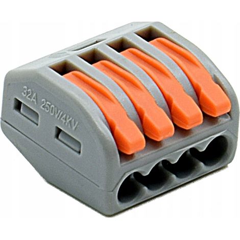 Connettore rapido per cavo, connettore elettrico a cubo 4x 0,08-4mm2 1 pz.