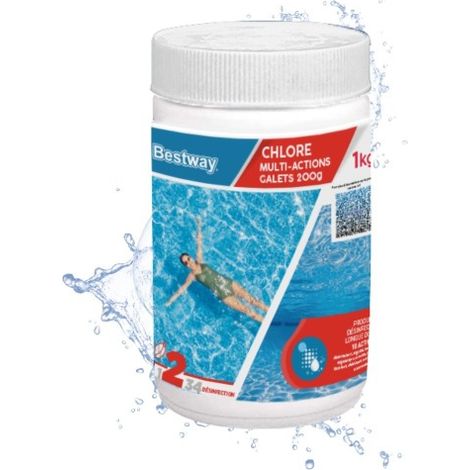 Bestway Chlore Multiactions - Pastilles 200g Boîte de 1kg