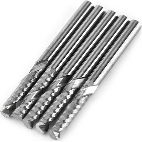 Stück 3,175 mm (1/8") Schaft Einschneider Schaftfräser Fräser Wolframkarbid Werkzeug CNC Bit