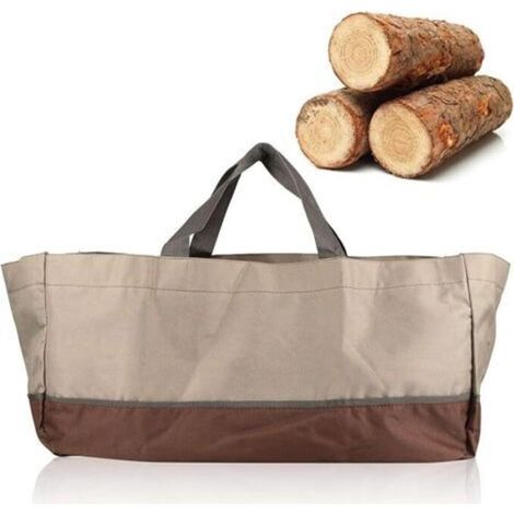 Sac A Buches, 600d Sac de Transport de Bois de Chauffage en Tissu Oxford Sac de Transport pour fourre-Tout à Charbon de Bois Grande Volume Étanche pour Un Transport fac