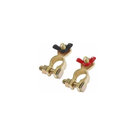 12V/24V Cosse Batterie Cosse de Batterie Bornes de Batterie Connecteurs de Batterie Voiture Bateau avec écrou à Oreilles Rouge et Noir 2pcs (1/4)