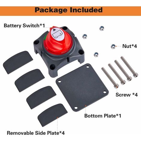 Missdong – Interruttore di disconnessione batteria impermeabile 275A – Interruttore automatico 12V–48V per auto e barche – Interruttore di disconnessione (1/5)