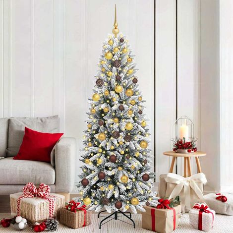 Künstlicher Weihnachtsbaum mit 300 LEDs mit Ständer Weiß 180 cm (1/5)