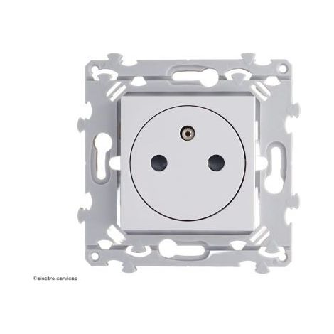 Hager – Prise de courant affleurante 2P+T – Montage encastré ou en saillie – Indice de protection IP21 – Fixation par vis et QuickConnect (1/2)