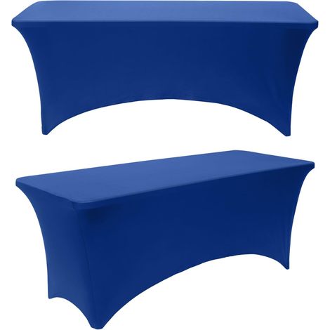Nappe pour tables de 183 cm – convient à une utilisation intérieure et extérieure – bleue – lot de deux pièces