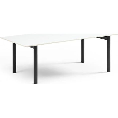 Table basse 120x60 cm céramique blanc pieds droits - OREGON 09 (1/5)