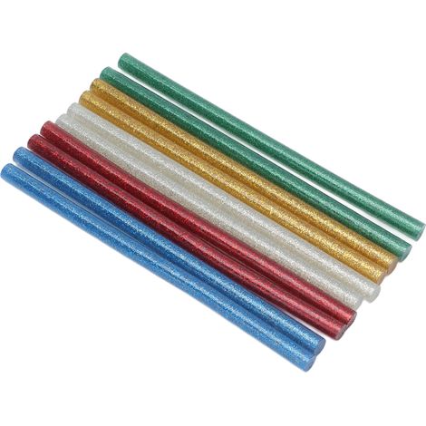 Packung mit 50 Heißkleber-Nachfüllpackungen 7x140 mm, mehrfarbige und transparente Stäbchen für Heißluftpistole, Silikonklebestreifen, manuelle Schmelzstäbe (1/5)