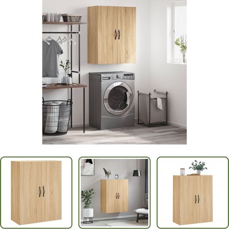Holzschrank - Wandschrank Sonoma-Eiche 69,5x34x90 cm Holzwerkstoff (1/5)