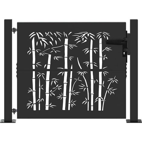 Portail de jardin noir, 110 x 105 cm, acier thermolaqué. (1/5)