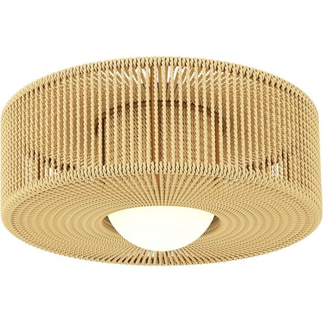 CHICFURN Lámpara de techo boho suspendida 30 x 30 x 16 cm en metal natural, G9 LED (1/5)