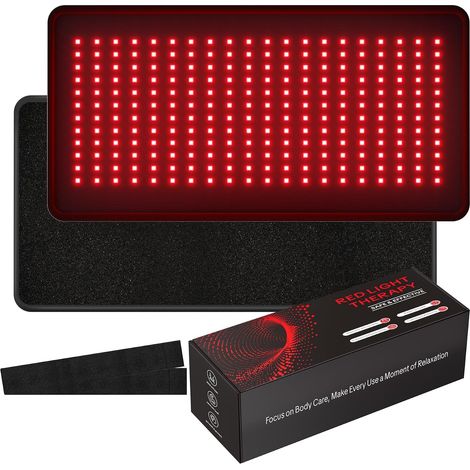 Lampe à lumière rouge pour le corps, 240 LED 660 et 850 nm, double longueur d'onde infrarouge, lampe chauffante mat pour soins quotidiens de la peau (61 cm x 30.5 cm) (1/5)
