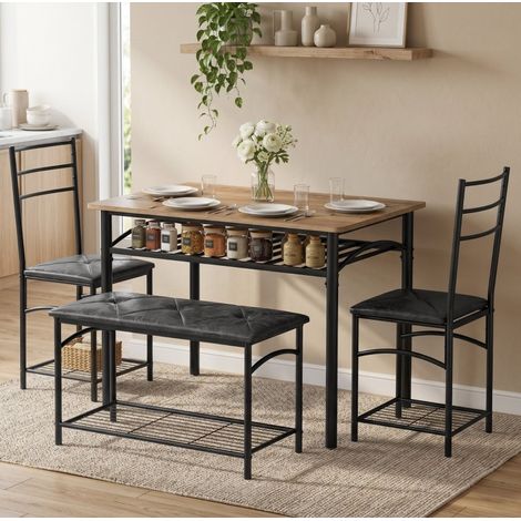 Set tavolo e sedie 4 pezzi industriale per 4 persone 100 x 60 cm HAVRYA (1/5)