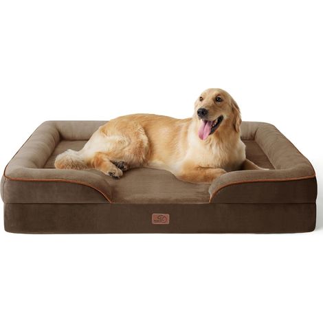 Panier Chien Dehoussable Lavable Canapé Chien XXL, 122x89cm, Brun (1/5)