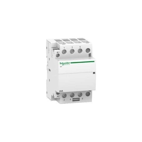 Contactor ICT 40A 3P 230/240V CA con montaje en carril DIN y IP20.