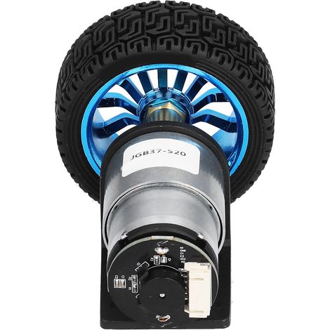 Kit moteur à codeur avec support roue pour trottinette équilibre, moteur engrenage DC 12V arbre 6mm 1590 tr/min CW CCW (1/5)