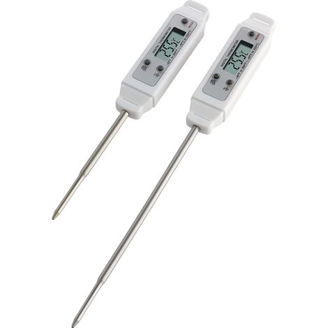 TFA Dostmann Termometro digitale a inserimento POCKET-DIGITEMP, 30.1018, termometro da cucina, termometro per alimenti, conforme alle norme HACCP, bianco
