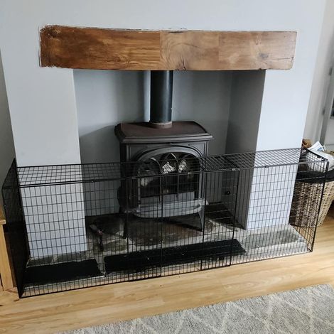 Safetots Original Fireguard with Extension, Premium Child & Pet Safety Barrier for Fireplaces, Adjustable up to 214cm Width