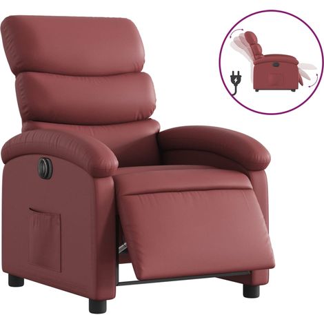 Maison Exclusive - Poltrona Reclinabile Elettrica Rosso Vino in Similpelle (1/5)