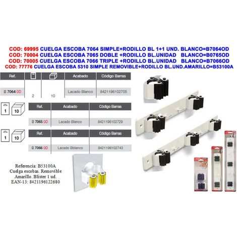Porta scopino doppio BRINOX con rullo e 2 grucce 7065