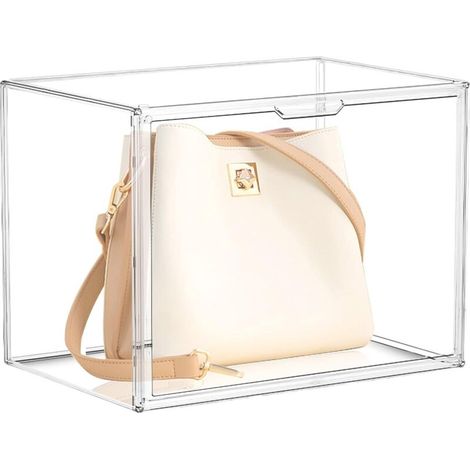 1 boîte empilable en plastique transparent avec fermeture magnétique - 36 x 27 x 22 cm - Boîte à chaussures étanche à la poussière - Idéal pour les figurines, livres, cosmétiques, chaussures, sacs à