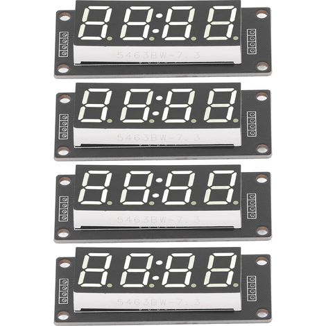 Lot de 4 panneaux d'affichage numériques à 4 chiffres, tubes LED, module d'horloge à 7 segments TM1637, blanc 0,56 pouce MRA041B (1/5)