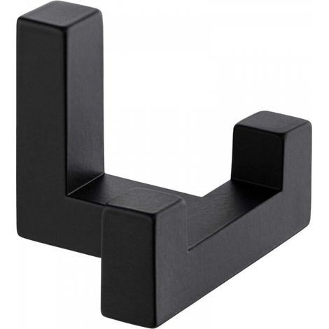 Crochet Mural Tetris  Patère en Acier Massif Noir pour Manteau, Serviette, Chapeau, Vêtement et Peignoir  Accessoire Résistant pour Chambre, Salle de Bain, Vestiaire  40 x 52 mm (1/5)