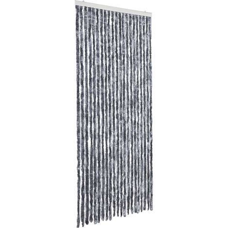 vidaXL Cortina mosquitera de chenilla plateada 90x220 cm (1/2)