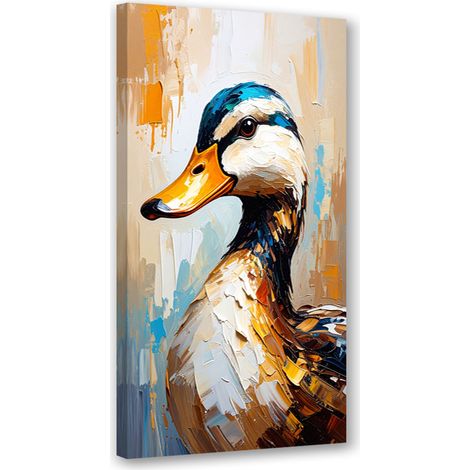 Wandbild Bunte Enten Ölgemälde-Effekt 40x80 cm (1/5)
