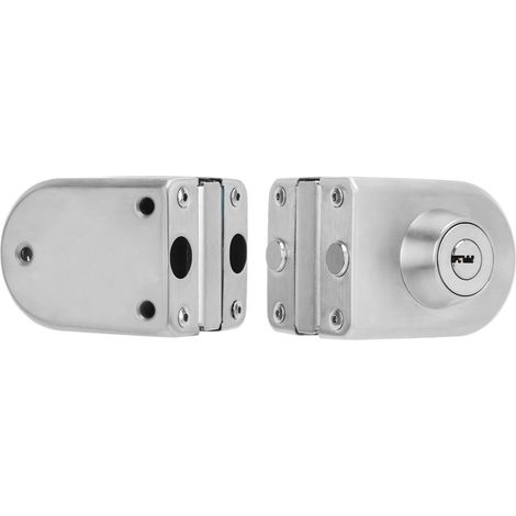 Serrure à double porte coulissante à pression avec contrôle d'accès pour porte vitrée de bureau, en acier inoxydable et 3 clés (1/5)