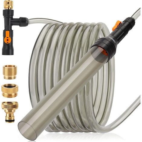Kit changeur d'eau pour Aquarium, Nettoyeur de Gravier Semi Automatique, avec Tuyau d'eau de 7,6 m, Valve de contrôle du débit (1/5)