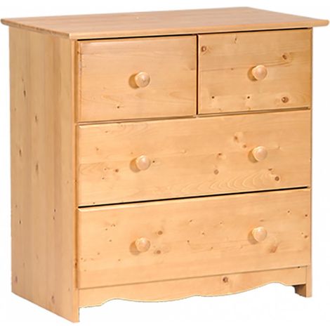 Commode de rangement TEDI 85x86x55cm 4 tiroirs  Naturel