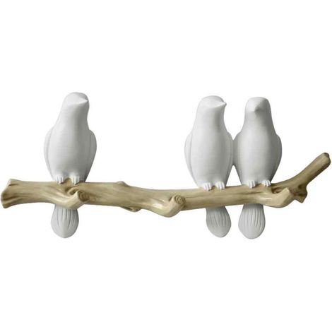 Crochet Murale Oiseau - Caoutchouc Écologique - Résistant à l'Eau et à la Corrosion - Pour Serviettes Peignoirs Vestes Chapeaux - Lot de 1