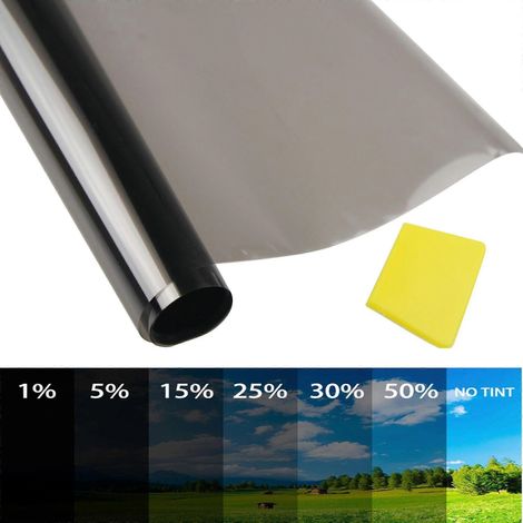 rouleau 50 x 300 cm Film teinté pour vitres de voiture, transmission de lumière visible (TLV) 5/15/35/50 %, film pare-soleil, protection UV, 0,5 x 3 m, 35 % (1/5)