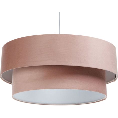 Suspension douce pour chambre enfant tissu rose poudré réglable - Ø 40 cm - H21 cm (1/5)