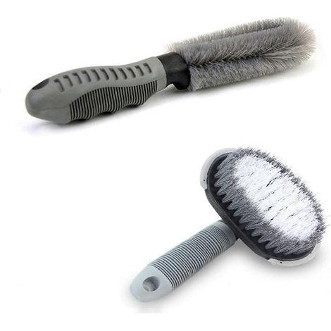 Brosse pour jantes de voiture, brosse d'entretien pour jantes en aluminium, brosse en microfibre pour le nettoyage et le lavage des jantes de voiture. (1/5)