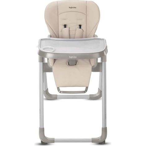 Inglesina My Time Seggiolone Pappa, Butter, Reclinabile dalla Nascita ai 36 Mesi, Pieghevole, Design Moderno, Comfort e Igiene Massimi