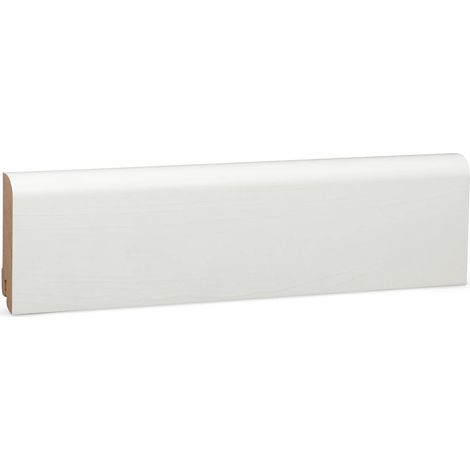 KGM Sockelleiste Oben Rund weiß Kiefer Massivholz 18 x 78mm 2,4m